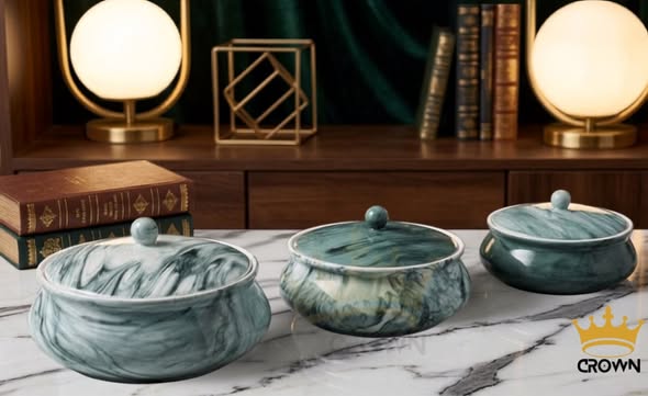 Emerald Marble 3-Piece Serving Set